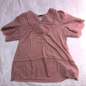 Mauve Eyelet Top
